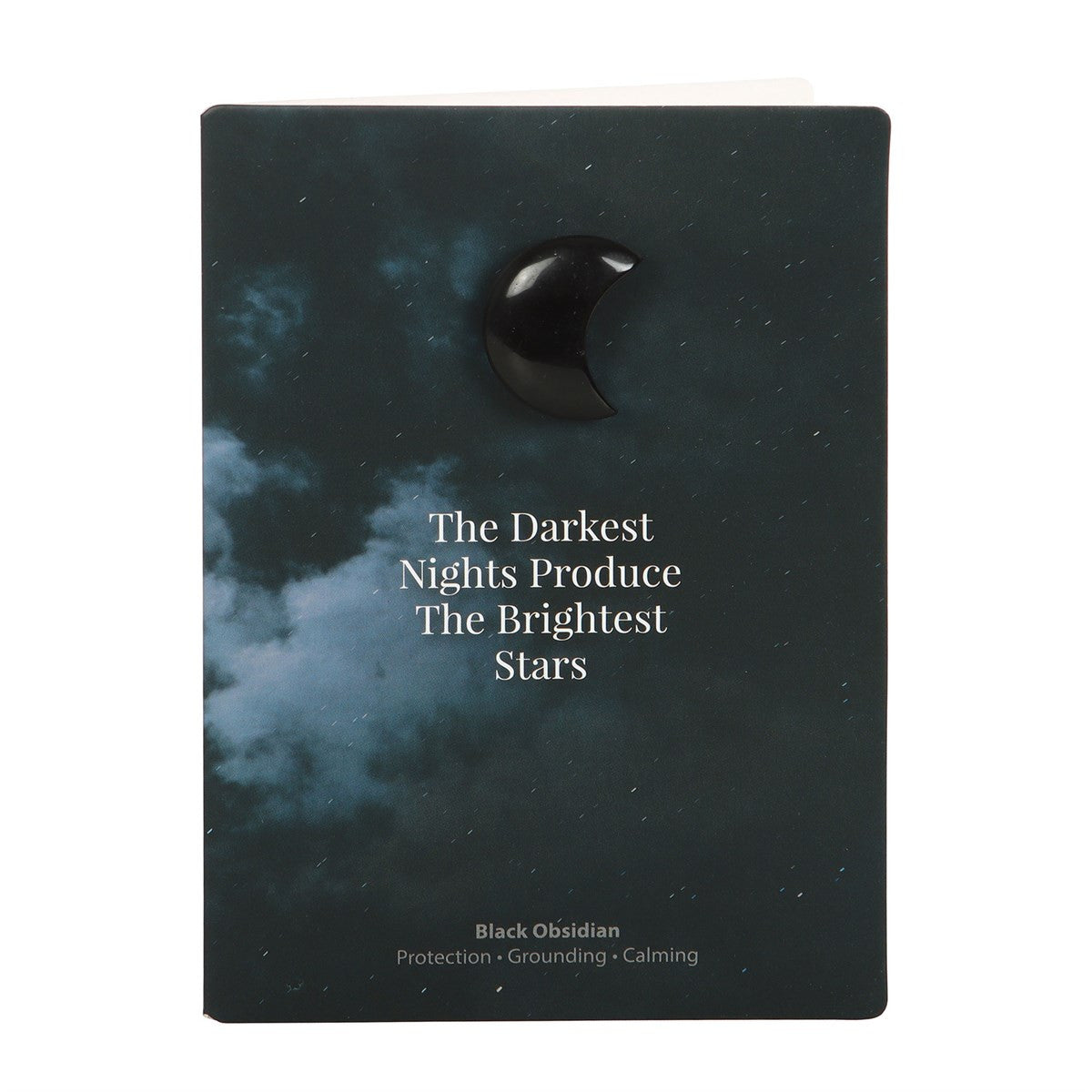 Darkest Nights Black Obsidian Crystal Moon Greeting Card2