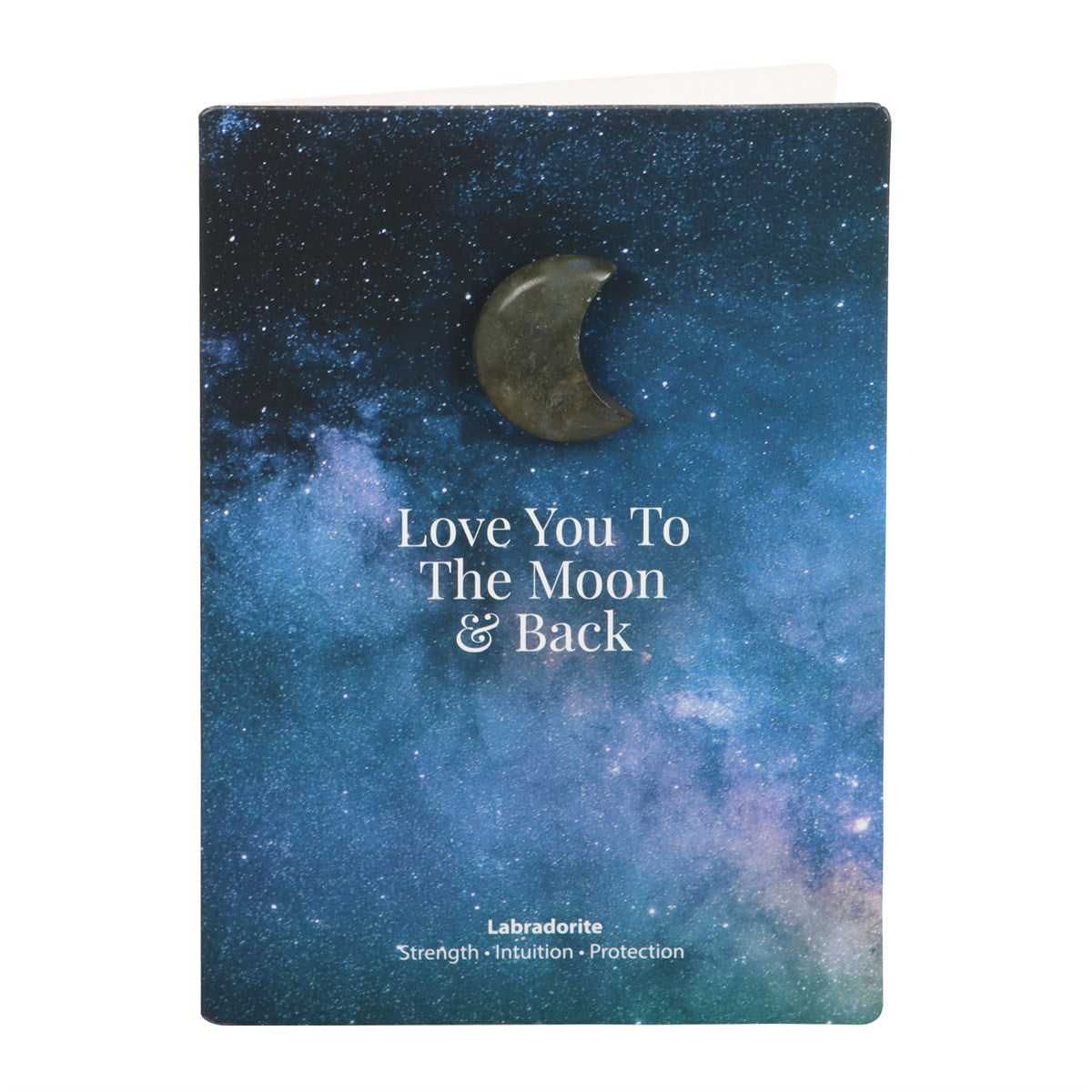 Moon & Back Labradorite Crystal Moon Greeting Card2
