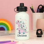 Personalised Dinosaur Pink Drinks Bottle2