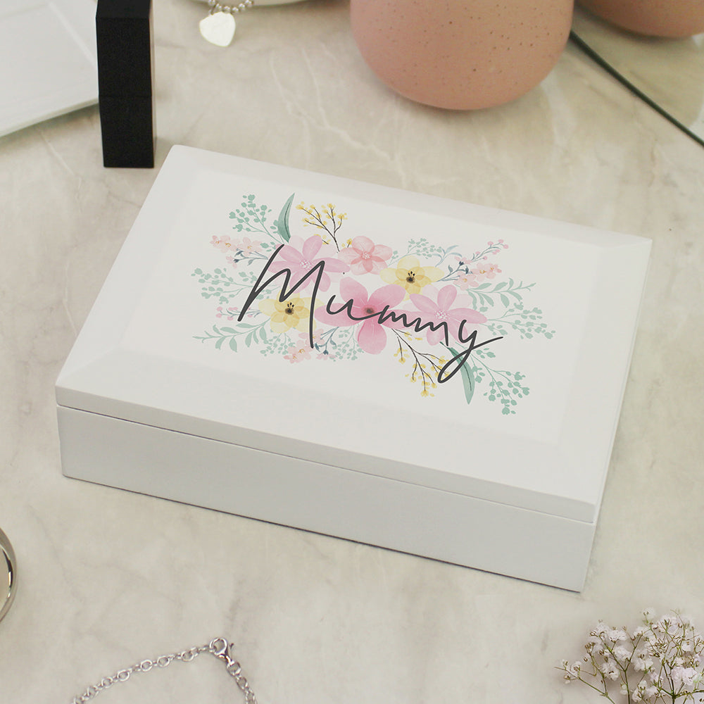 Personalised Floral Wooden Jewellery Box3