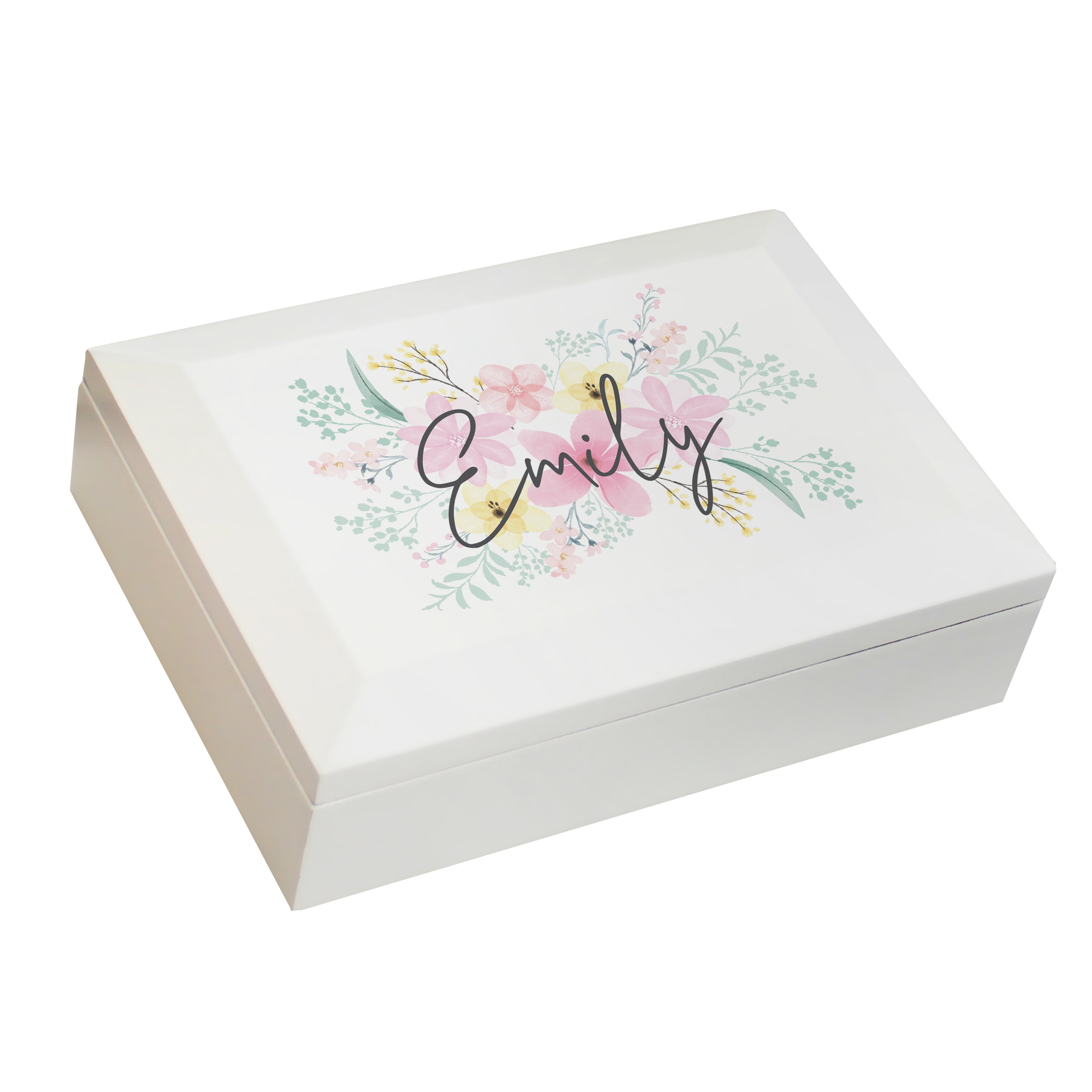 Personalised Floral Wooden Jewellery Box5