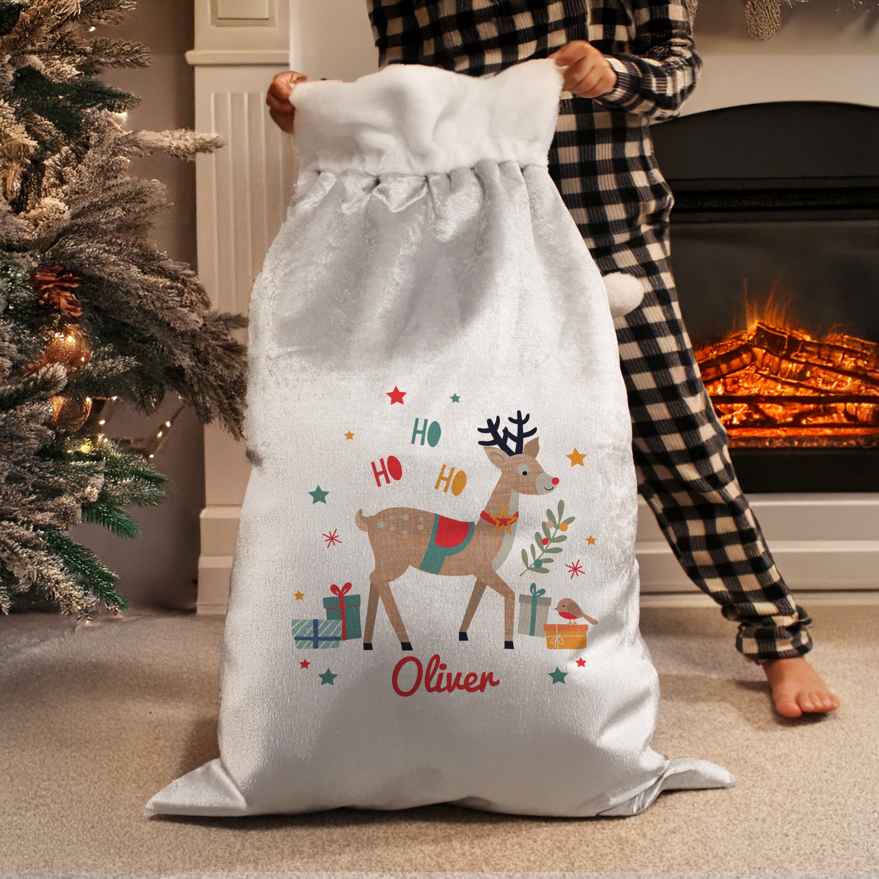 PersonalisedReindeerChristmasSack2