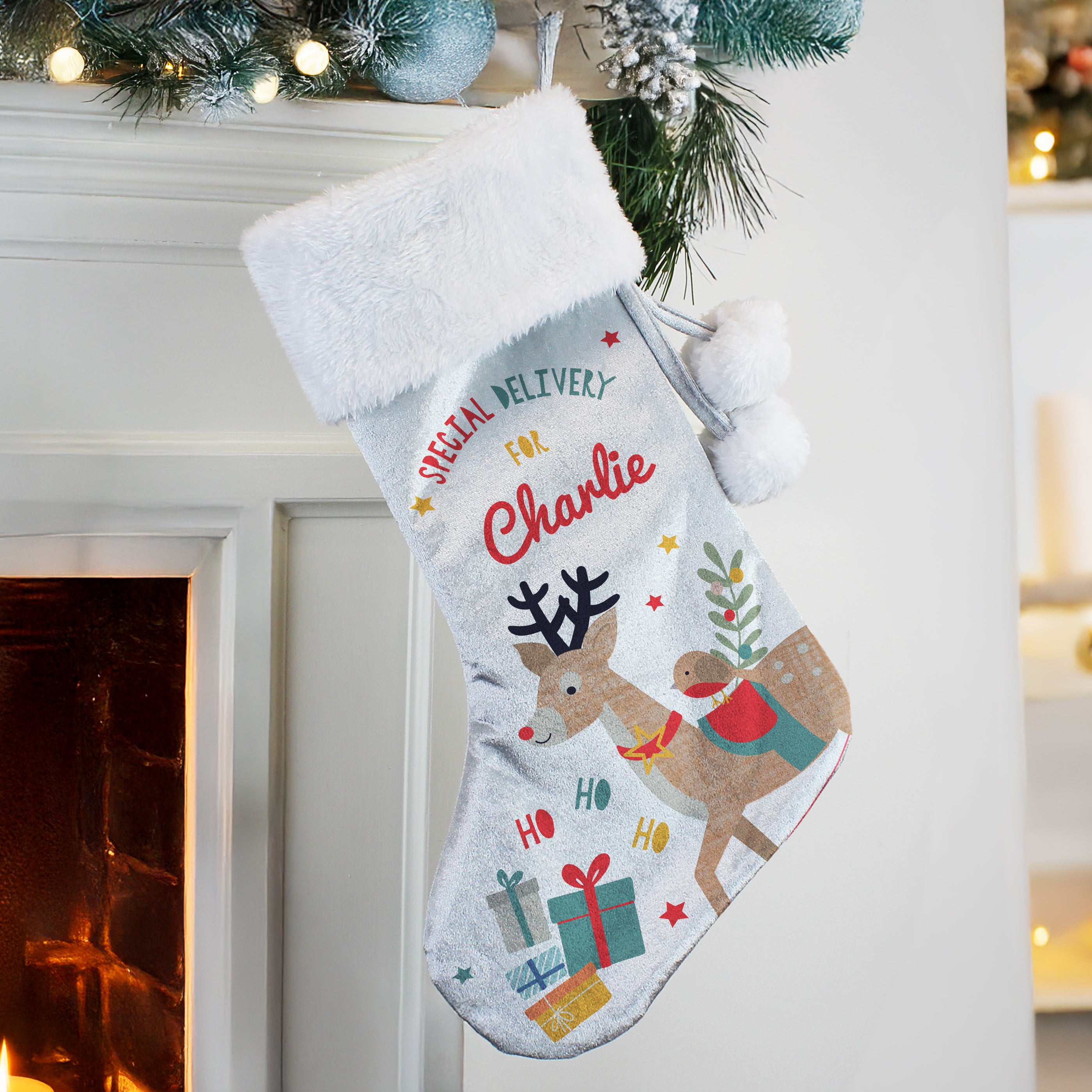 Personalised Reindeer Christmas Stocking2