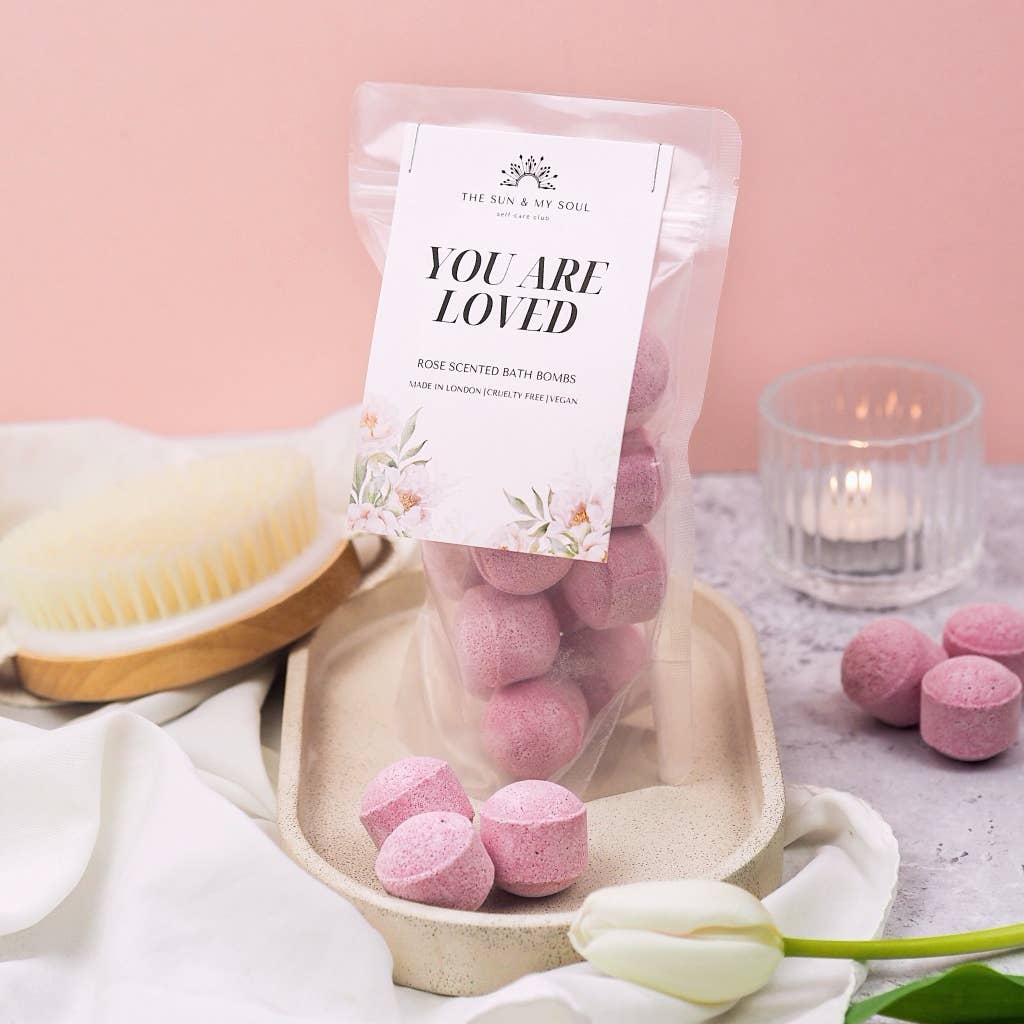 You Are Loved Mini Bath Bomb⎜Rose Bath Bomb Fizzer1