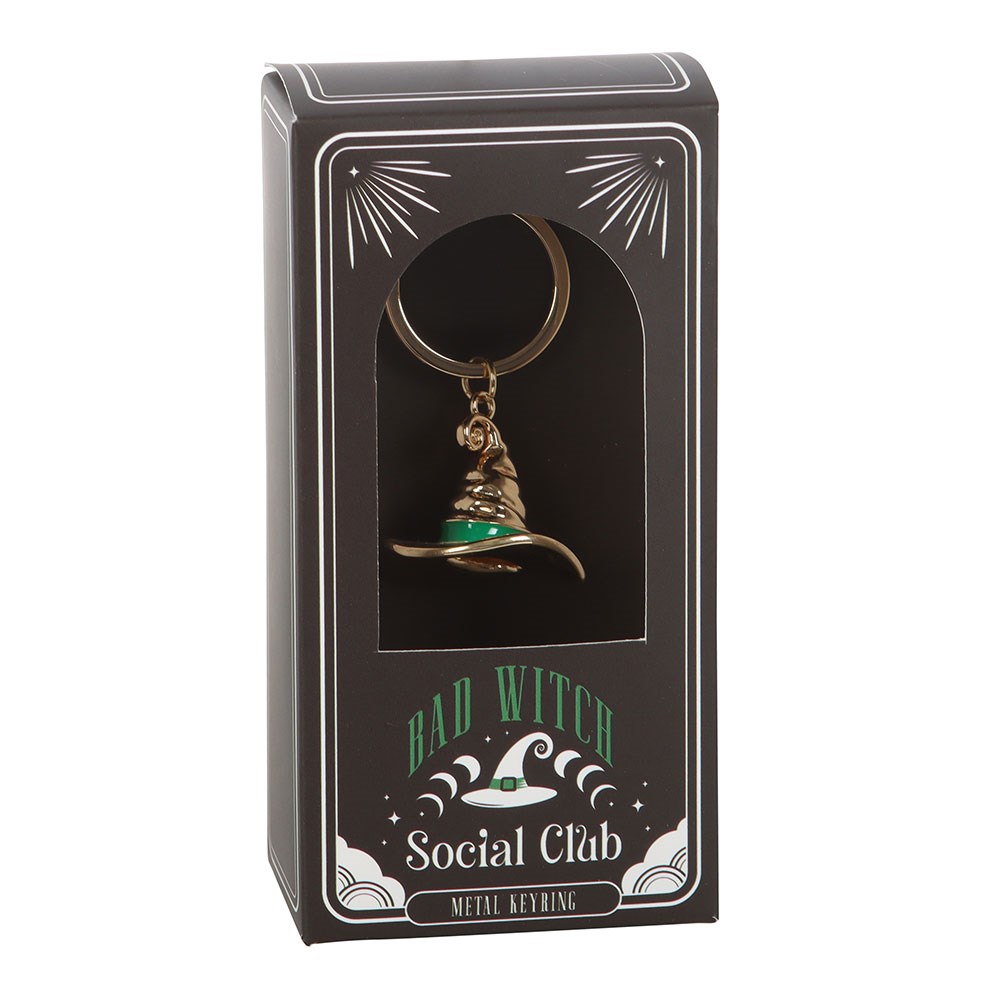 Keychain in packaging with 'Bad Witch Social Club' branding