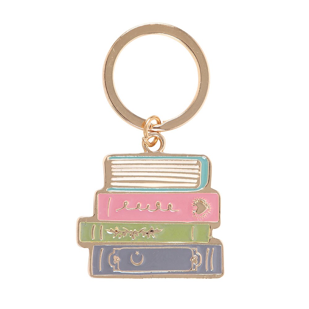 Keychain with book design on a white background