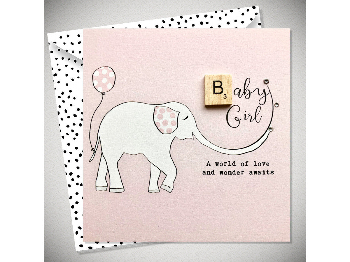 Baby Girl Elephant Card