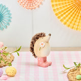 Clay Hedgehog with Pink Spot Welly Ornament
