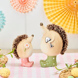 Clay Hedgehog with Pink Spot Welly Ornament