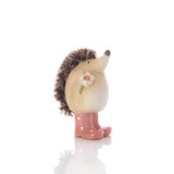 Clay Hedgehog with Pink Spot Welly Ornament