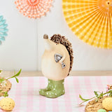 Clay Hedgehog with Green Spot Welly Boots Ornament