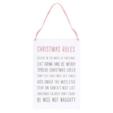 Christmas Rules Metal Hanging Sign2