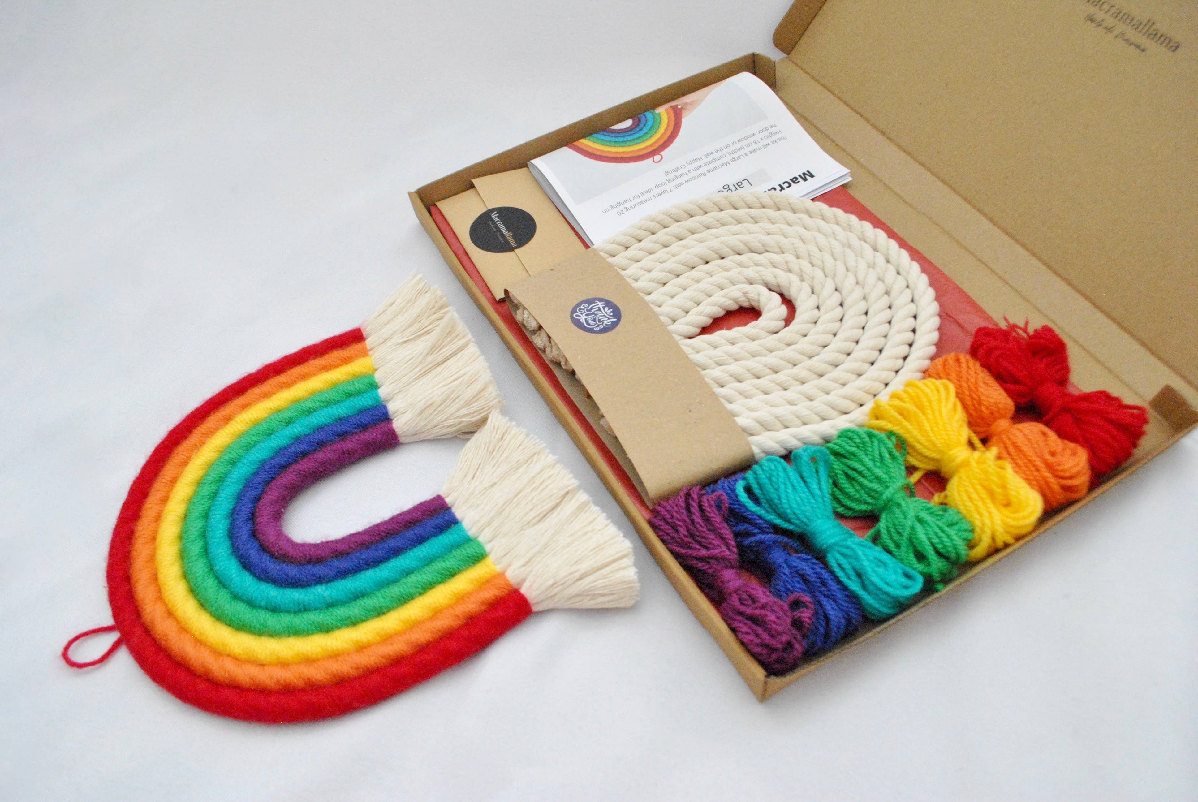 DIY Bright & Bold Large Macrame Rainbow Craft Kit