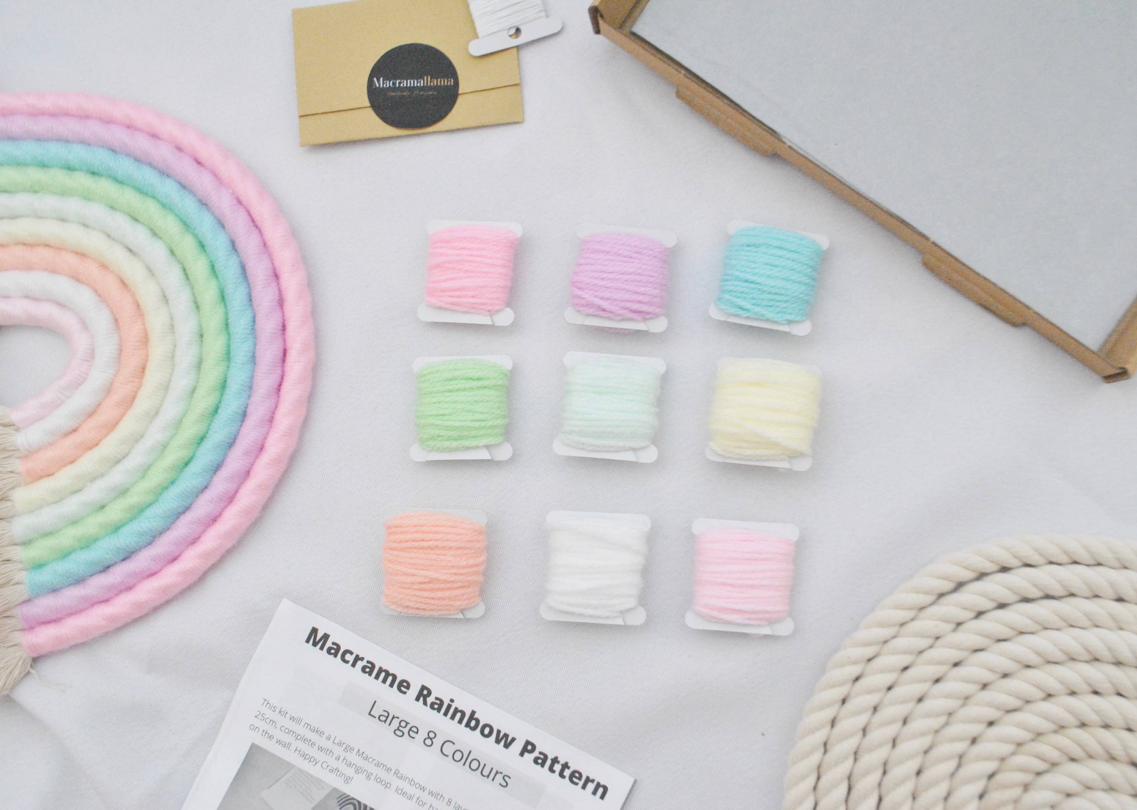 DIY Pastel Spring XL Macrame Rainbow Craft Kit3