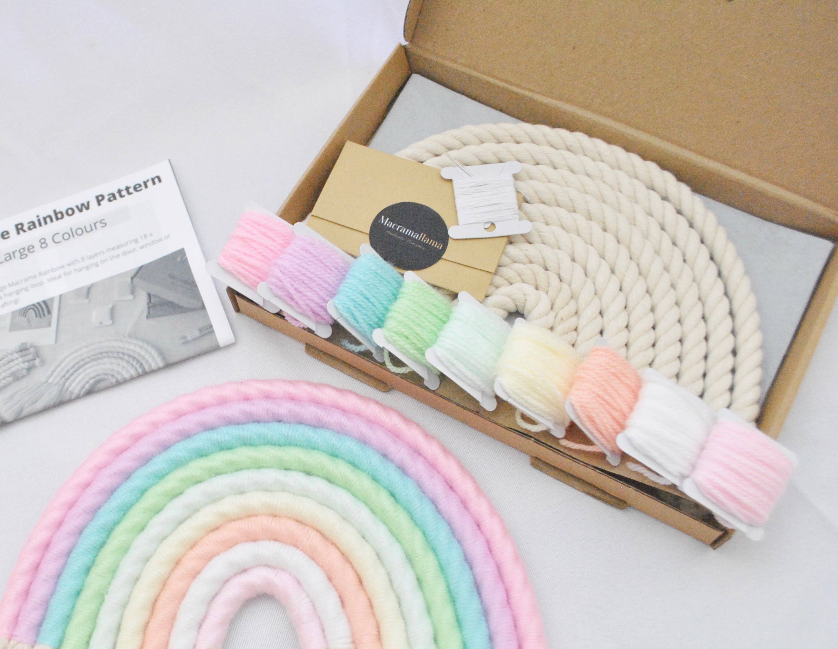 DIY Pastel Spring XL Macrame Rainbow Craft Kit4
