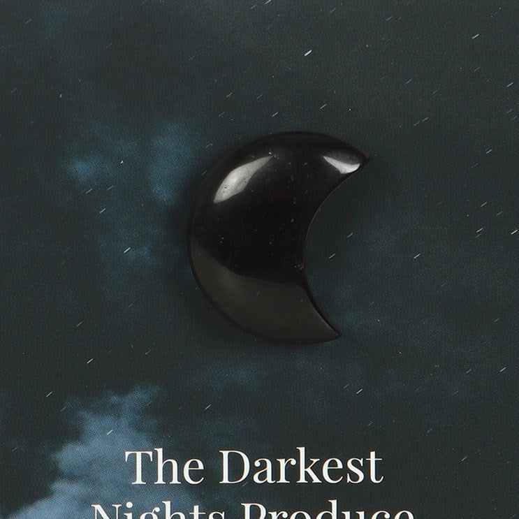 Darkest Nights Black Obsidian Crystal Moon Greeting Card3