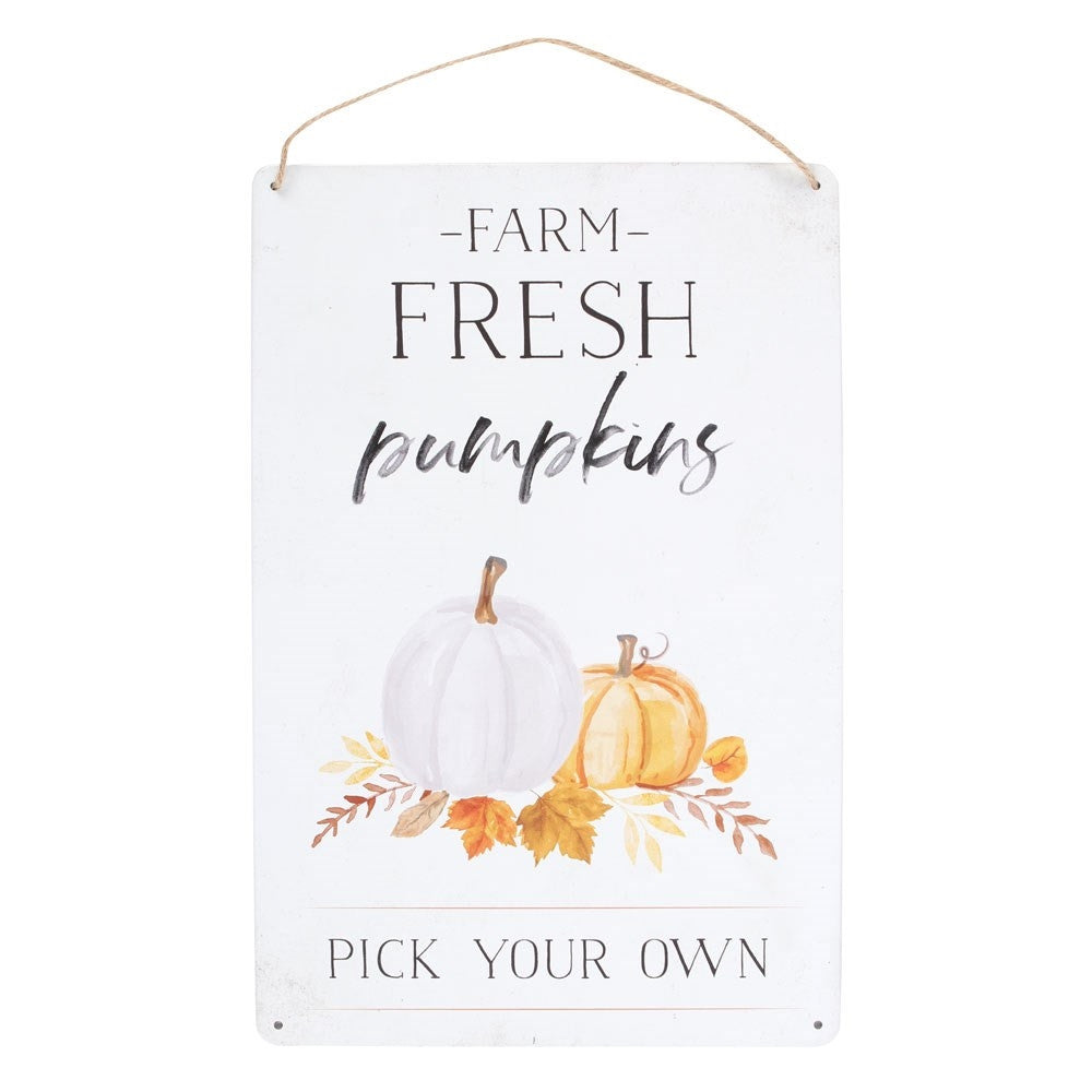 Farm Fresh Pumpkins Metal Sign