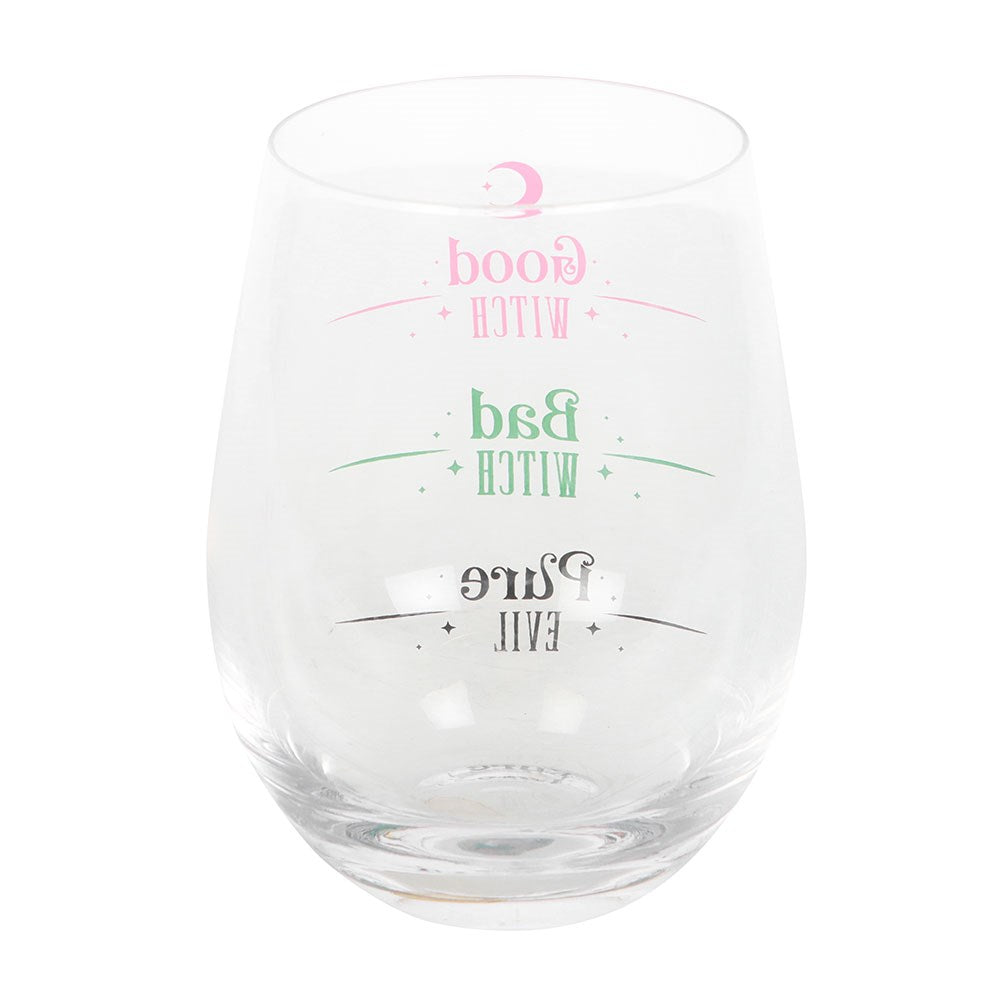 Clear glass with engraved text on a white background