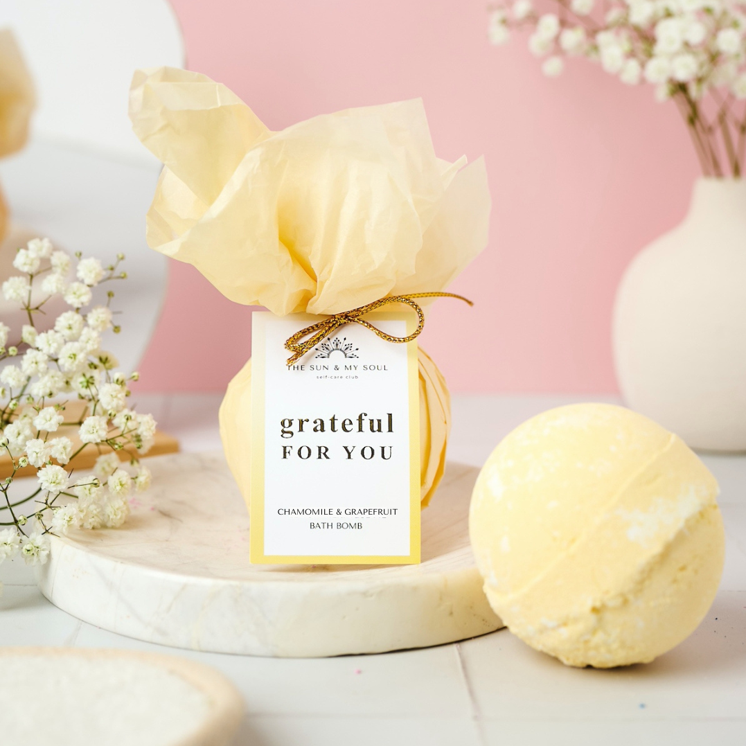Gratitude Bath Bomb Gift⎜Chamomile Luxury Bath Bomb Fizzer1