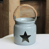 Grey Star T-Light Holder