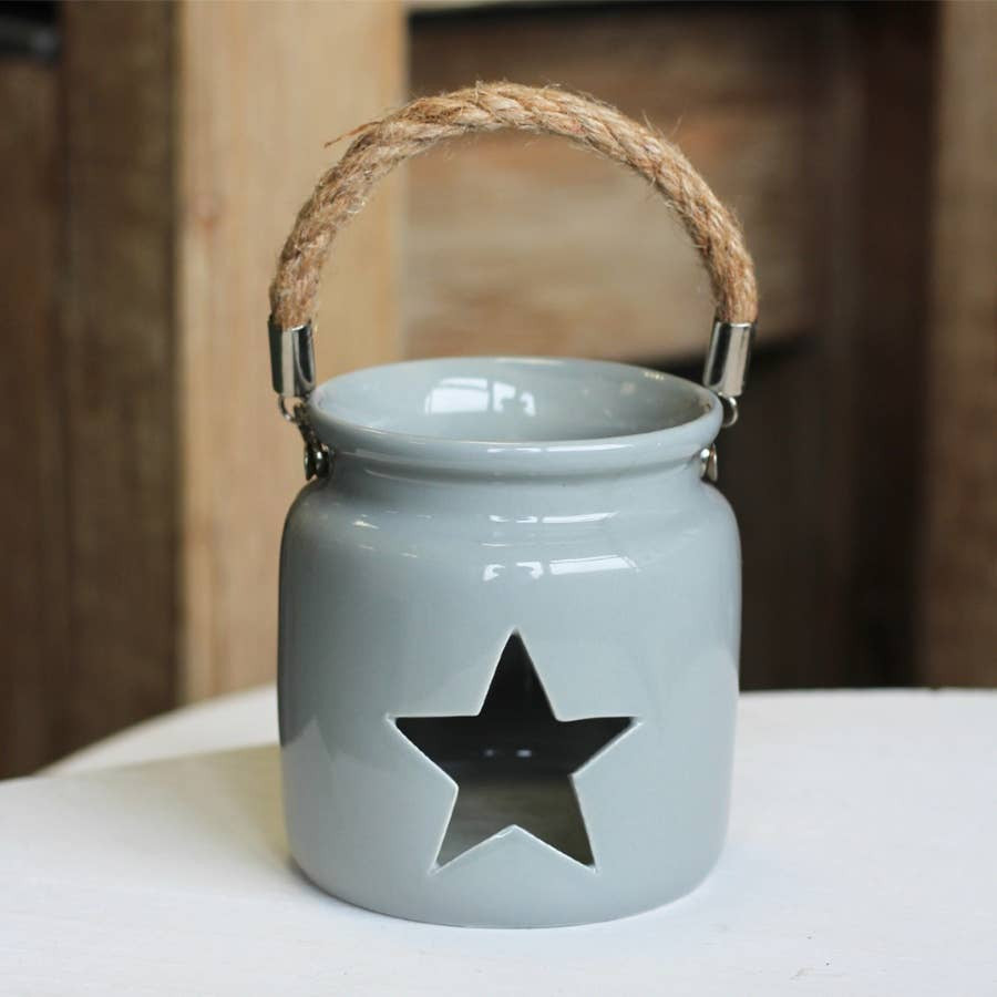 Grey Star T-Light Holder