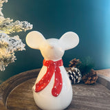 White Ceramic Mouse With Scarf