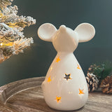 White Starry Mouse T-light Holder