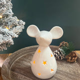 White Starry Mouse T-light Holder