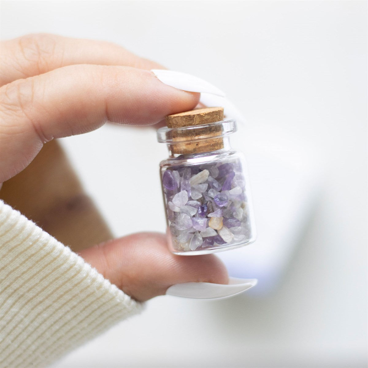 Jar of Calm Amethyst Crystals in a Matchbox6