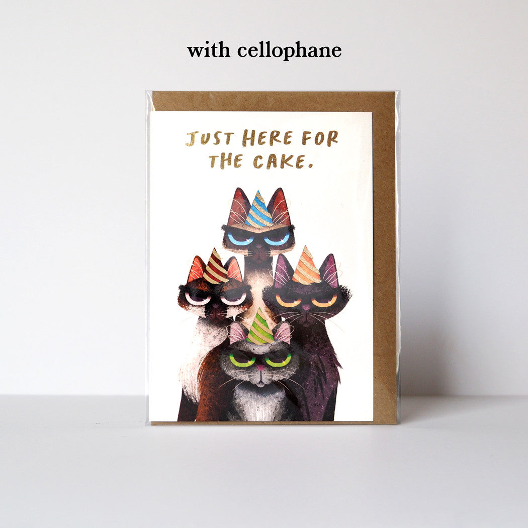 Just Here For The Cake Cats Card2