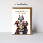 Just Here For The Cake Cats Card2