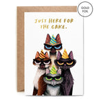 Just Here For The Cake Cats Card3