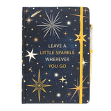 A notebook from the Starry Night Collection with text ' Leave a little sparkle wherever you go' 