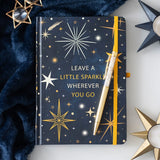A notebook from the Starry Night Collection with text ' Leave a little sparkle wherever you go' 