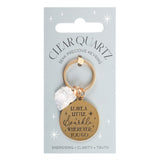 Leave a Little Sparkle Clear Quartz Crystal Keyring2