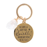Leave a Little Sparkle Clear Quartz Crystal Keyring4
