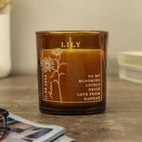 Personalised Birth Flower Amber Glass Candle