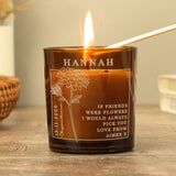 Personalised Birth Flower Amber Glass Candle