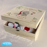 Personalised Winter Christmas Eve Tiny Tatty Teddy Keepsake Box