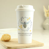 Personalised Bee Insulated Travel Cup3