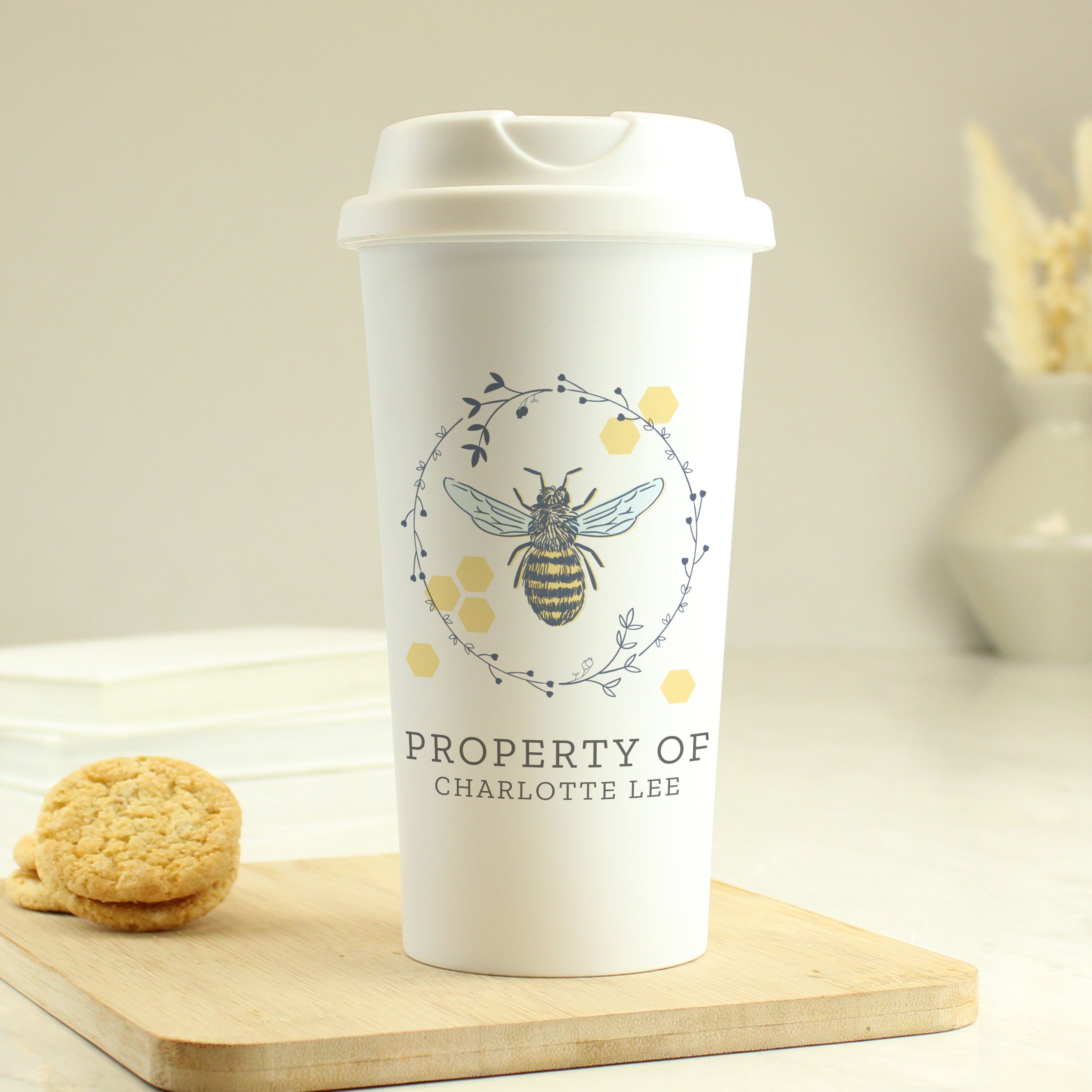 Personalised Bee Insulated Travel Cup3