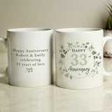 Personalised Botanical Anniversary Mug