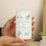 PersonalisedChristmasFoliagePillarCandle2