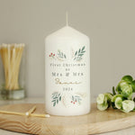 PersonalisedChristmasFoliagePillarCandle3