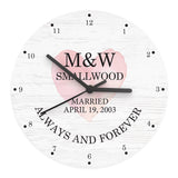 Personalised Couples Wooden Clock