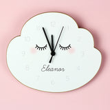 Personalised Eyelash Cloud Shape Wooden Clock