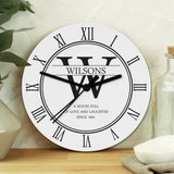 Personalised Family Name & Initial Wooden Clock