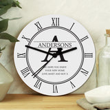 Personalised Family Name & Initial Wooden Clock