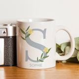 Personalised Floral Initial Mug