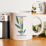 Personalised Floral Initial Mug